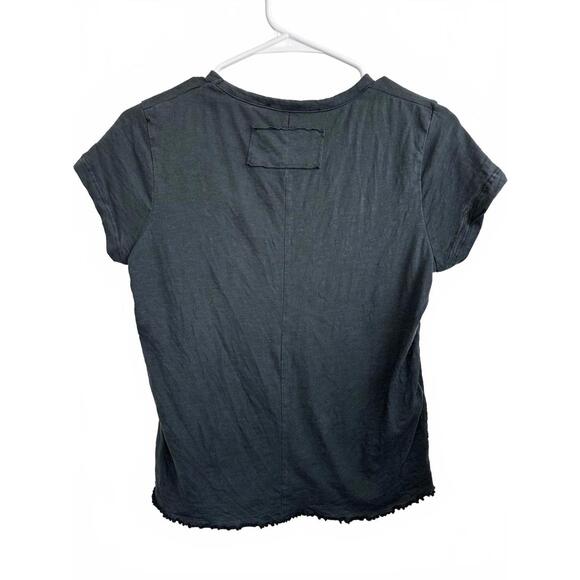 Mango Short-Sleeved Cotton T-Shirt Washed Black Medium - Picture 8 of 9